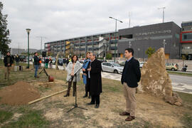 Intervención de José Ángel Narváez. Inauguración de la "primera arbolada" en la Universidad de Málaga. Escuela Técnica Superior de Ingeniería Industrial. Enero de 2020