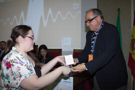 Entrega de premios. Jornada de clausura del I Concurso de Creación de Empresas. Facultad de Ciencias Económicas y Empresariales. Málaga. Mayo de 2015