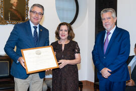 Entrega del título Socio de Honor. 230º Aniversario de la Sociedad Económica Amigos del País. Plaza de la Constitución. Septiembre de 2019