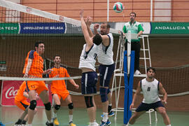 Partido masculino Universidad de Málaga - Universidad de Vigo. Campeonato de España Universitario de Voleibol. Complejo Polideportivo Universitario. Abril de 2018
