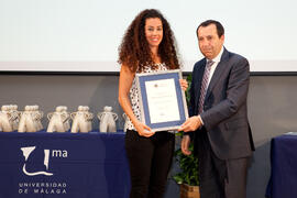 Entrega de distinciones en la gala del deporte de la Universidad de Málaga. Mayo de 2014