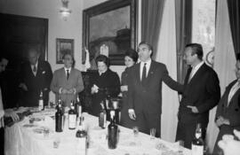 Francisco García Grana junto con otras personalidades en el acto de la alcaldía. Ayuntamiento de Málaga. Febrero de 1963