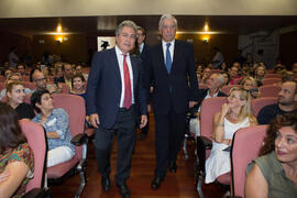 Llegada de Mario Vargas Llosa. Curso "La ciudad como arquetipo. Literatura, historia y arte. Europa y América". Edificio del Rectorado. Septiembre de 2018
