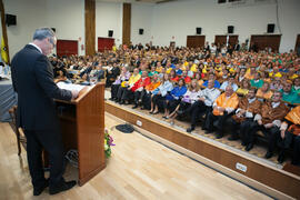 Miguel Porras en la Apertura del Curso Académico 2015/2016 de la Universidad de Málaga. Paraninfo. Septiembre de 2015