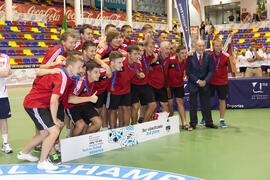 Medalla de bronce para Bielorrusia. Acto de clausura y entrega de medallas. 14º Campeonato del Mundo Universitario de Fútbol Sala 2014 (FUTSAL). Antequera. Julio de 2014