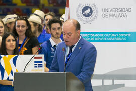 Manuel Jesús Barón. Ceremonia de inauguración del Campeonato Europeo Universitario de Balonmano. Antequera. Julio de 2017