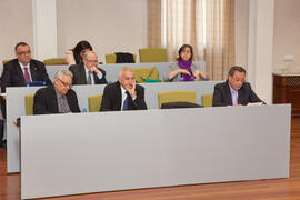 Lectura del informe del Secretario General. X Pleno del Consejo Universitario Iberoamericano (CUIB) de la Universidad de Málaga. Rectorado. Marzo de 2012