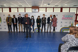 José Francisco Murillo presenta la Jornada de Puertas Abiertas de la Universidad de Málaga. Complejo Polideportivo Universitario. Marzo de 2022