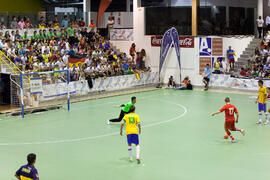 Partido Rusia contra Brasil. 14º Campeonato del Mundo Universitario de Fútbol Sala 2014 (FUTSAL). Antequera. Julio de 2014