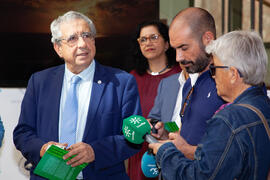 Intervención de José Ángel Narváez en la inauguración de la exposición "Aguyjevete 2019. Muestra MBYA GUARANÍ". Edificio del Rectorado de la Universidad de Málaga. Junio de 2019