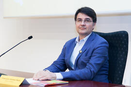 Francisco Sarabia Nieto. Entrega de premios. V Foro Arquia/Próxima 2016: Futuro Imperfecto. Paraninfo. Octubre de 2016