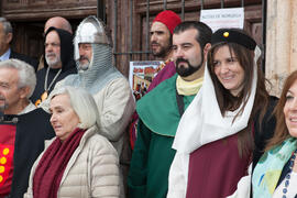 Foto de grupo tras el estreno del documental "Kristina, princesa de Noruega". Covarrubias, Burgos. Octubre de 2015