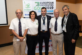 Foto de grupo tras la reunión técnica. Campeonato Europeo de Golf Universitario. Antequera. Junio de 2019