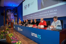Intervención de Miguel Porras. Entrega de la Medalla de Oro de la Universidad de Málaga a la Universidad de Córdoba y a la Universidad de Sevilla. Paraninfo. Junio de 2023