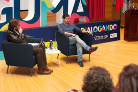Ignacio Rivas y César Bona en el coloquio "Dialogando". Facultad de Derecho. Enero de 2017