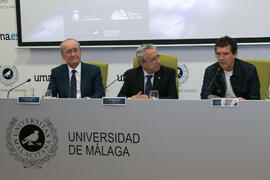 Antonio Banderas. Acto de la Fundación Lágrimas y Favores. Entrega de los Premios de Investigación de la Cátedra de Estudios Cofrades. Rectorado. Abril de 2019