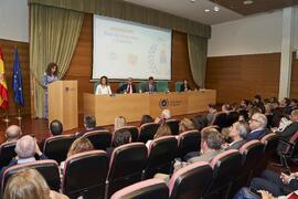 Intervención de Macarena Parrado. I Premios del Aula de Economía y Deporte de la Universidad de Málaga. Edificio del Rectorado. Febrero de 2024