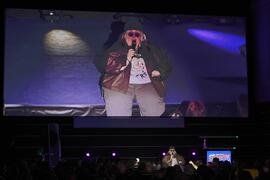 Actuación de Esty Quesada. Gala de de inauguración de la 33ª edición de Fancine de la Universidad de Málaga. Cine Albéniz. Noviembre de 2023