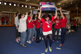 Estand de la Escuela Politécnica Superior. Jornadas de Puertas Abiertas de la Universidad de Málaga. Complejo Polideportivo Universitario. Abril de 2015