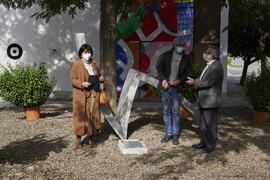 Inauguración de la escultura "Zigzag en aluminio", de Robert Harding. Contenedor Cultural. Campus de Teatinos. Enero de 2022