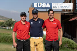 Grupo de jugadores. Campeonato Europeo de Golf Universitario en Antequera Golf. Antequera. Junio de 2019