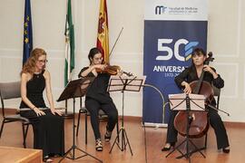 Trío de cuerdas. Celebración del 50 Aniversario de la Facultad de Medicina de la Universidad de Málaga. Facultad de Medicina. Octubre de 2022