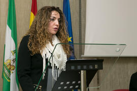 Macarena Parrado Gallardo. Jornada inaugural de las XI Jornadas Andaluzas de Enseñanza de Economía. Facultad de Ciencias Económicas y Empresariales. Febrero de 2018