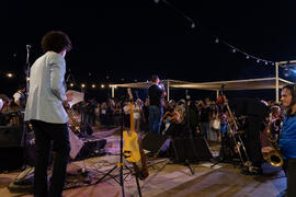 Presentación del concierto de Free Soul Band. Festival solidario en los Baños del Carmen. Cursos de Verano de la Universidad de Málaga. Málaga. Julio de 2019