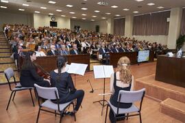 Asistentes a la celebración del 50 Aniversario de la Facultad de Medicina de la Universidad de Málaga. Facultad de Medicina. Octubre de 2022