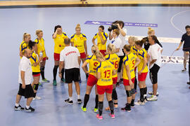 Partido Rumanía - España. Categoría femenina. Campeonato del Mundo Universitario de Balonmano. Antequera. Julio de 2016