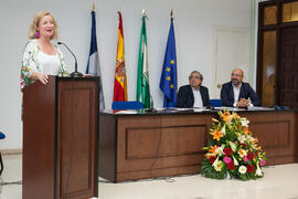 Susana Cabrera en la graduación de alumnos del CIE-UMA el Día del Español. Centro Internacional de Español de la Universidad de Málaga. Junio de 2016