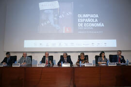 Intervención de José Ángel Narváez. Entrega de premios en el Paraninfo de la Universidad de Málaga. Olimpiada Española de Economía, Fase Nacional. Junio de 2015