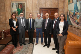 Foto de grupo tras la firma del convenio con la Universidad de Sharjah, Emiratos Árabes. Palacio de la Marina. Noviembre de 2015