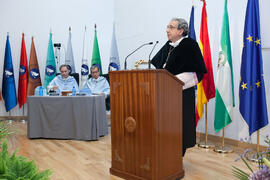 Investidura como Doctor "Honoris Causa" de Antonio Soler por la Facultad de Filosofía y Letras de la Universidad de Málaga. Paraninfo. Junio de 2016