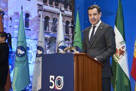 Discurso de Juan Manuel Moreno. Imposición de la Medalla de Oro de la Universidad de Málaga a la Junta de Andalucía. Paraninfo. Noviembre de 2023