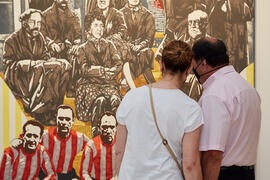 Visitantes de la exposición "Eugenio Chicano Siempre". Museo de Málaga. Junio de 2021