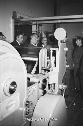 Visita de autoridades con motivo de la inauguración oficial de lndustrias Textiles del Guadalhorce, INTELHORCE. Málaga. Febrero de 1963