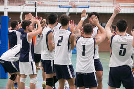 Partido masculino Universidad de Málaga - Universidad de Vigo. Campeonato de España Universitario de Voleibol. Complejo Polideportivo Universitario. Abril de 2018