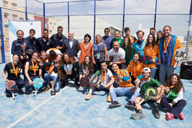 Foto de grupo tras la entrega de trofeos. Campeonato de España Universitario de Pádel. Antequera. Abril de 2017