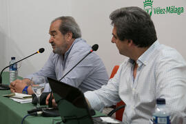 Álvaro González-Coloma y Francisco Lorenzo. Curso "El aceite de oliva, salud, cultura y riqueza de los pueblos mediterráneos". Cursos de Verano de la Universidad de Málaga. Vélez Málaga. Julio de 2018