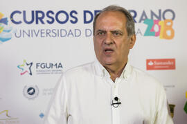 Javier Aroca en photocall. Curso "Un siglo de la Asamblea de Ronda". Cursos de Verano de la Universidad de Málaga. Ronda. Julio de 2018