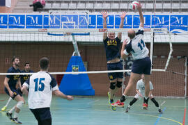 Partido UCAM - Universidad de Almería. Campeonato de España Universitario de Voleibol. Complejo Polideportivo Universitario. Abril de 2018
