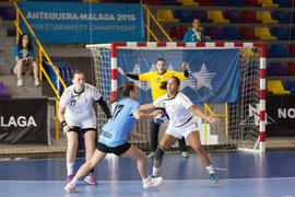 Partido Uruguay - República Checa. Categoría femenina. Campeonato del Mundo Universitario de Balonmano. Antequera. Junio de 2016