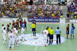 Partido España contra Bielorrusia. 14º Campeonato del Mundo Universitario de Fútbol Sala 2014 (FUTSAL). Antequera. Julio de 2014