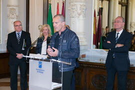 Antonio Banderas. Entrega de los II Premios de Investigación de la Cátedra de Estudios Cofrades. Ayuntamiento de Málaga. Marzo de 2018