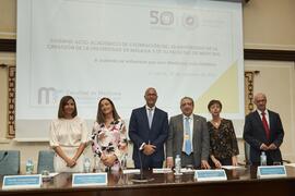 Mesa presidencial. Celebración del 50 Aniversario de la Facultad de Medicina de la Universidad de Málaga. Facultad de Medicina. Octubre de 2022