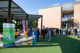 Intervención de Raquel Barco. Inauguración de la primera "Isla y Senda Verde" de la Universidad de Málaga. Facultad de Ciencias de la Comunicación y Turismo. Octubre de 2019