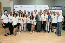 Foto de grupo tras la ceremonia de inauguración del Campeonato Europeo Universitario de Balonmano. Antequera. Julio de 2017