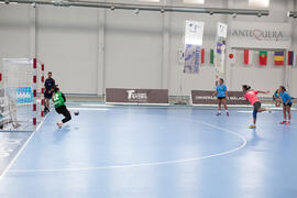 Partido Uruguay - India. Categoría femenina. Campeonato del Mundo Universitario de Balonmano. Antequera. Julio de 2016