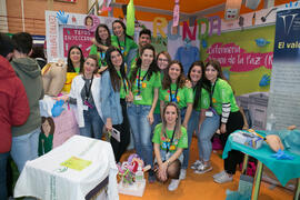 Estand del Centro de Enfermería Virgen de la Paz, de Ronda. Jornadas de Puertas Abiertas de la Universidad de Málaga. Complejo Polideportivo Universitario. Abril de 2018